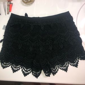 Black lace shorts
